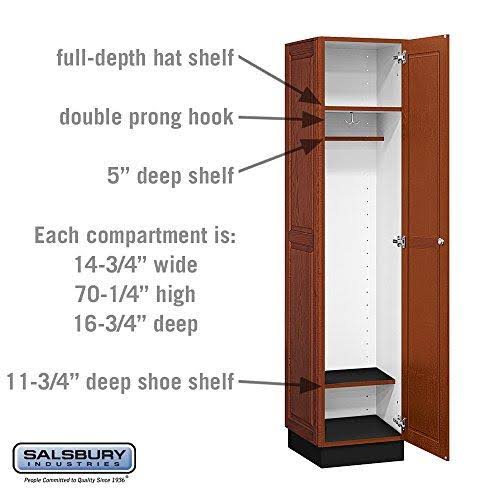 Solid Oak Executive Wood Locker Single Tier M15238