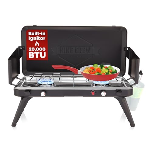 2-in-1 Gas Camping Stove and Griddle with Foldable Legs A7839