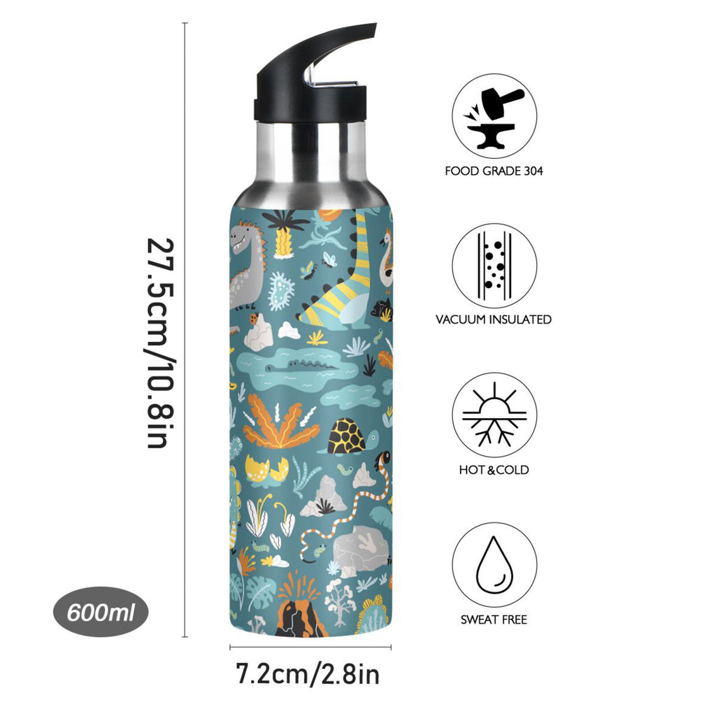 Green Stainless Steel Insulated Water Bottle with Straw Lid O4330