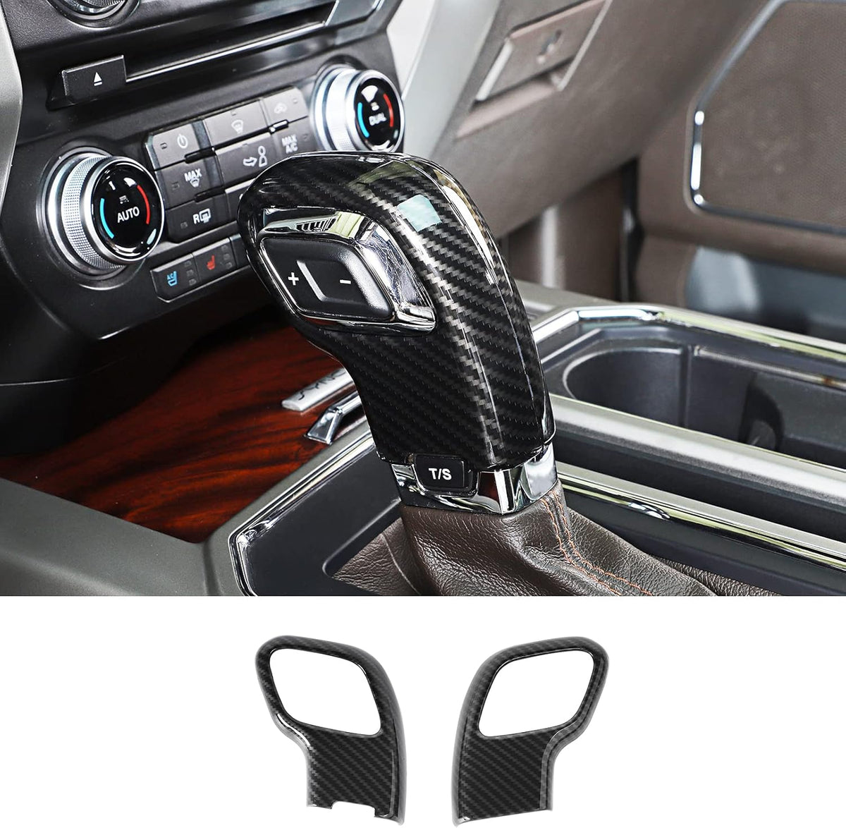 ABS Carbon Fiber Gear Shift Knob Cover O514