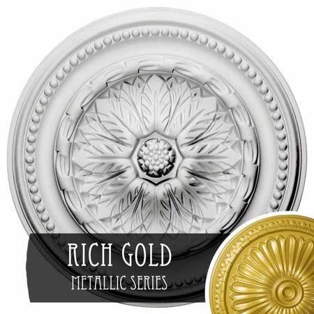 15 3/4x22OD x 1 3/8x22P Hand-Painted Pearl White Ceiling Medallion T480721