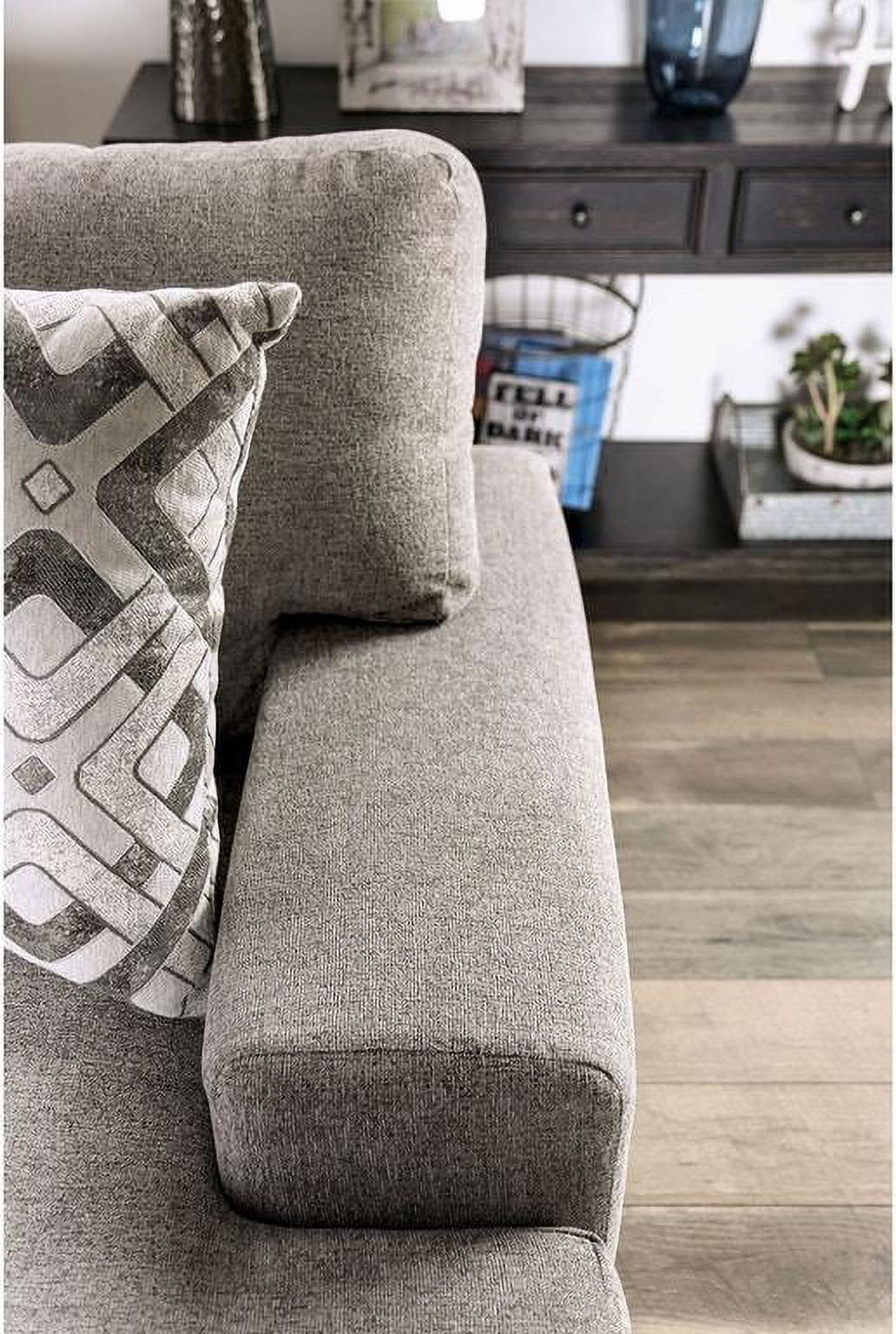 Light Gray Microfiber Sofa and Loveseat S287107
