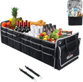 Car Trunk Organizer with Cooler, Collapsible Storage Box, 4 in 1 Multi Compartment, Non-Slip Bottom, 1680D Oxford Q1324