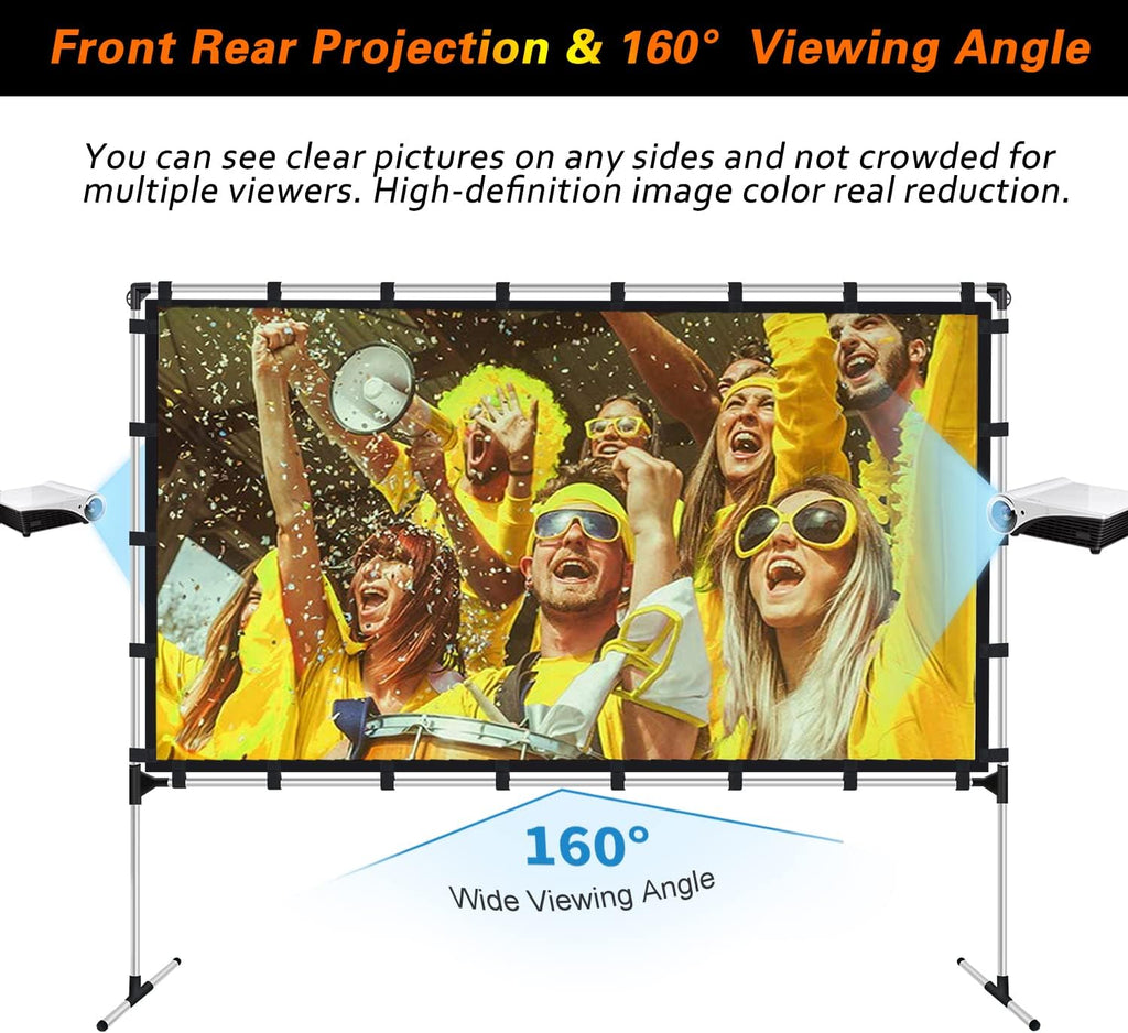 120 inch 16:9 Portable Projector Screen with Stand and Carry Bag S823991
