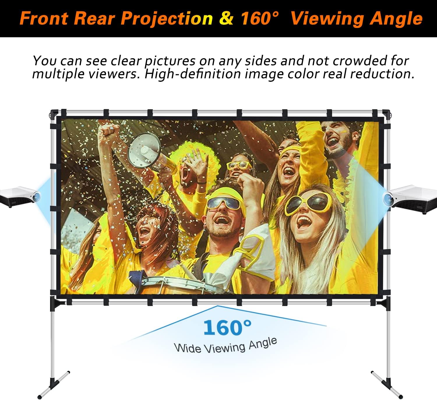 120 inch 16:9 Portable Projector Screen with Stand and Carry Bag S823991