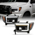 Black LED Tube Projector Headlights Pair S178341