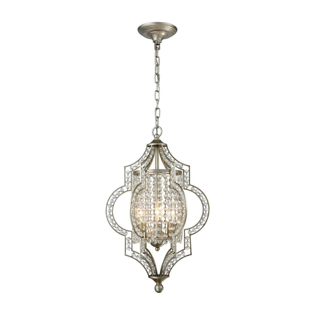 Aged Silver 3 Light LED Semi Flush A440411