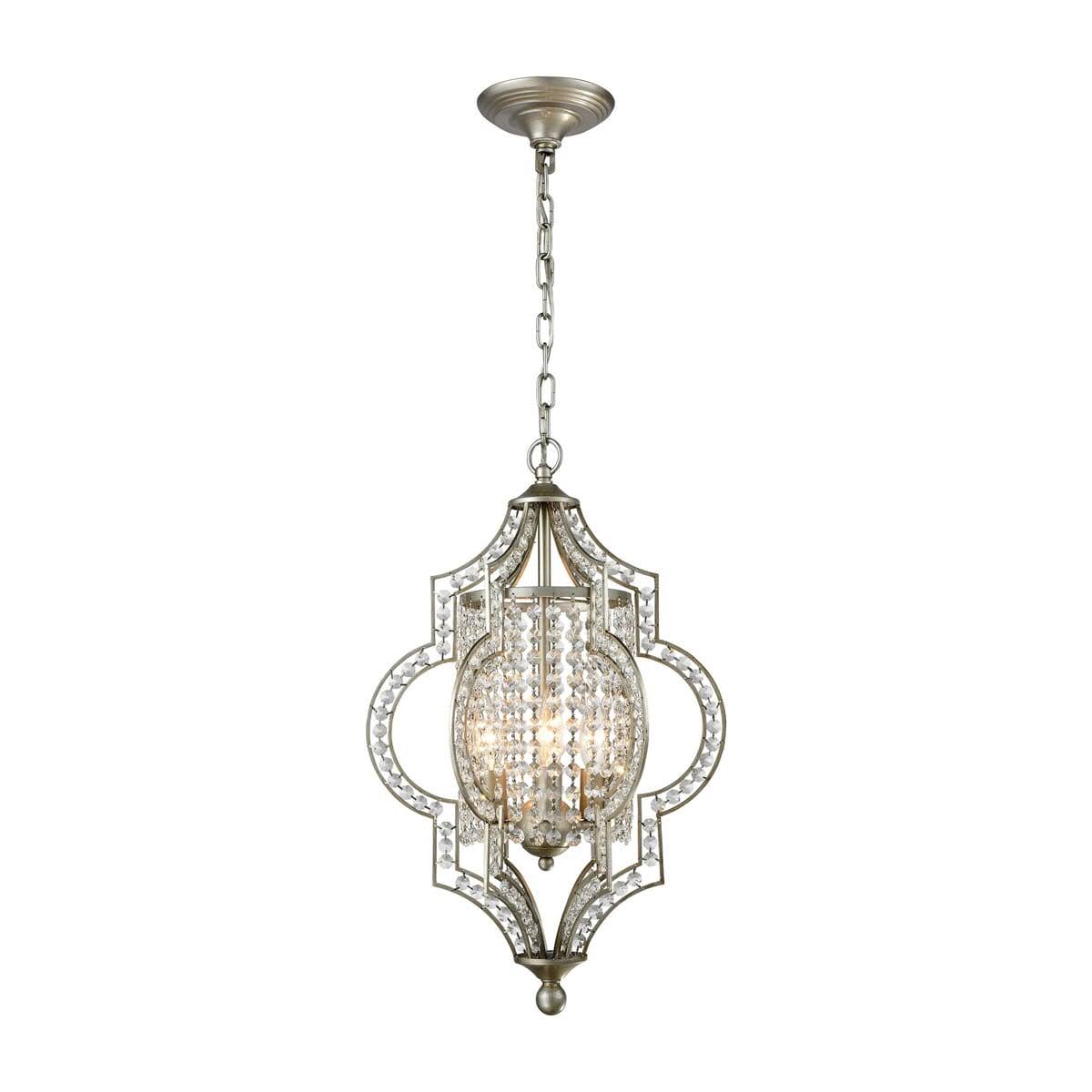 Aged Silver 3 Light LED Semi Flush A440411