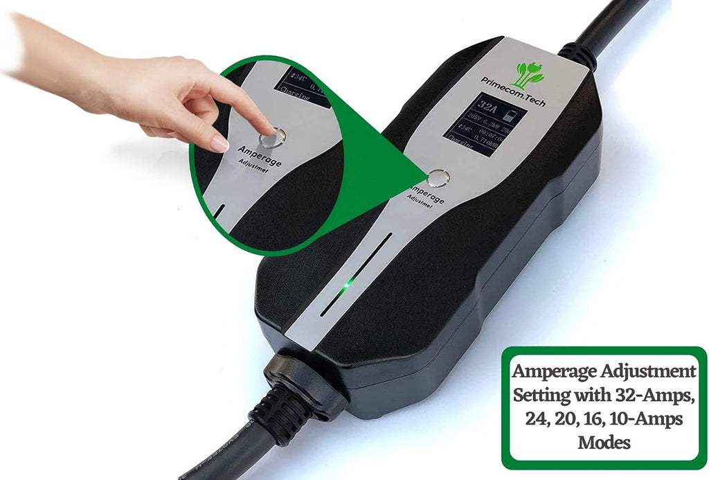 Level 2 Electric Vehicle Charger Amperage Adjustable 40Ft Cable EVSE Plug-in Hybrid Q962