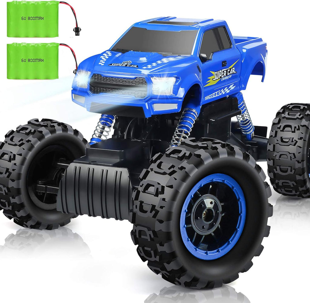 RC Cars Remote Control Car 1:12 Off Road Monster Truck 2.4Ghz All Terrain Hobby Car with 2 Batteries 4WD Dual Motors LED Headlight Rock Crawler Pack of 2 K23964