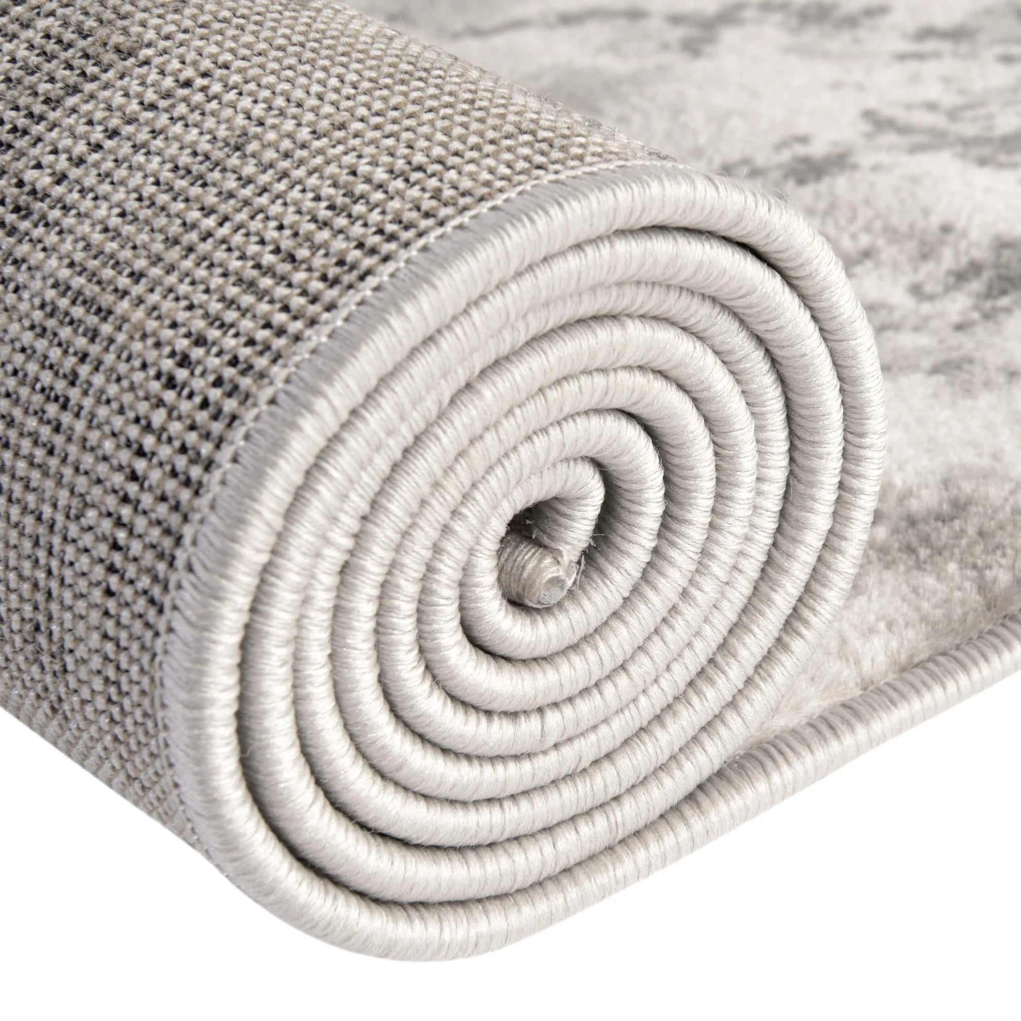 Light Gray/Gray Round Abstract Rug W54452