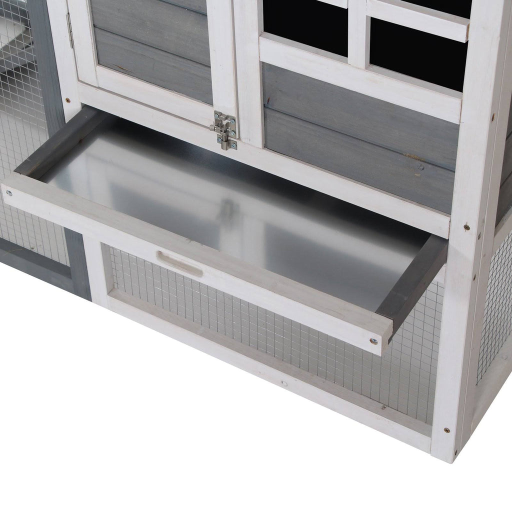 Outdoor Wooden Rabbit Hutch with Run O67141