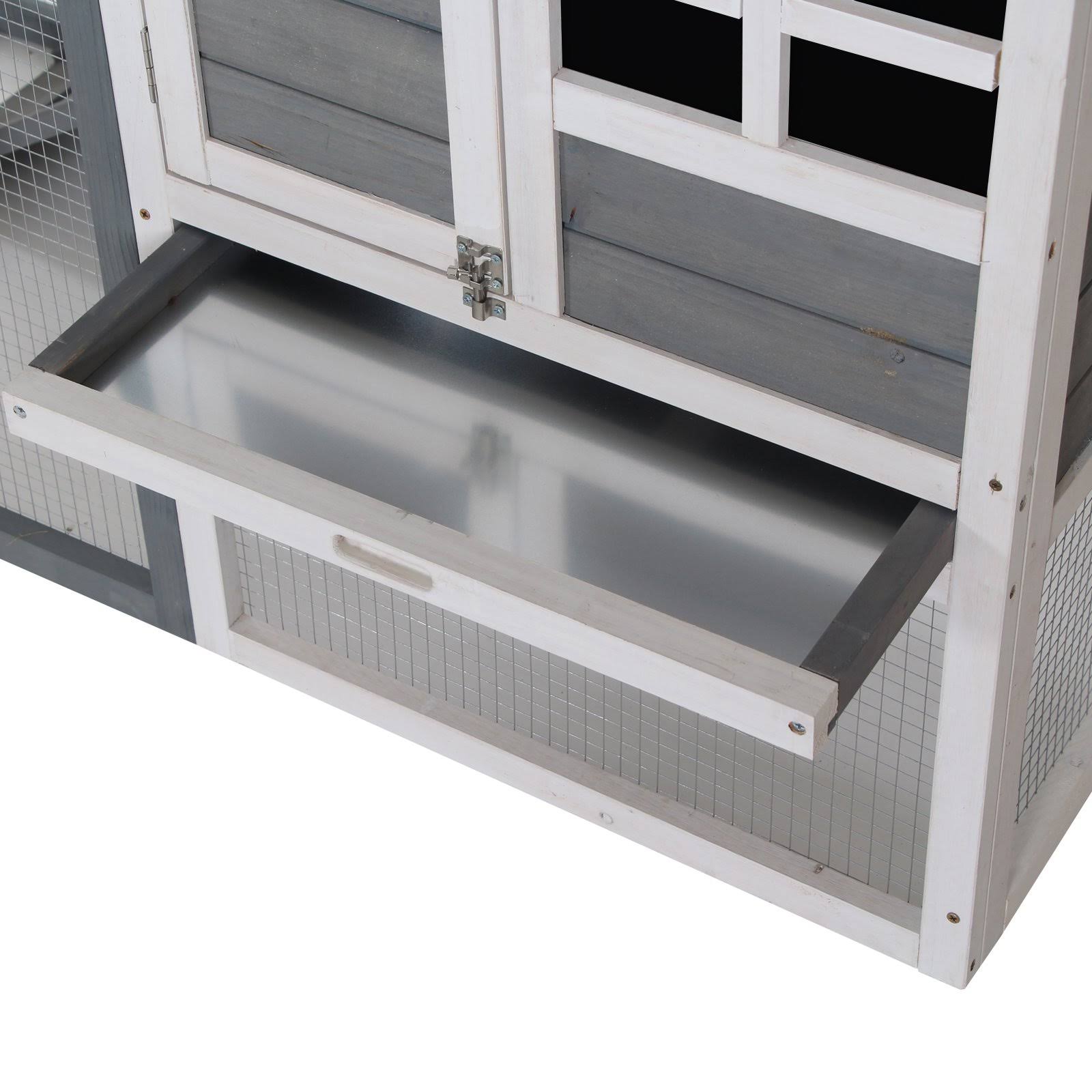 Outdoor Wooden Rabbit Hutch with Run O67141