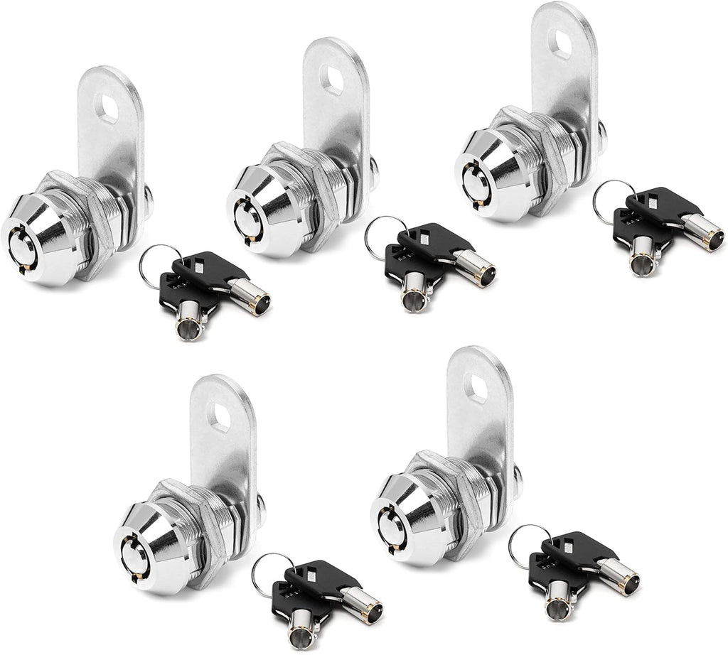 Chrome Tubular Cam Lock (Pack of 5, 5/8 Inch 90°) G99533