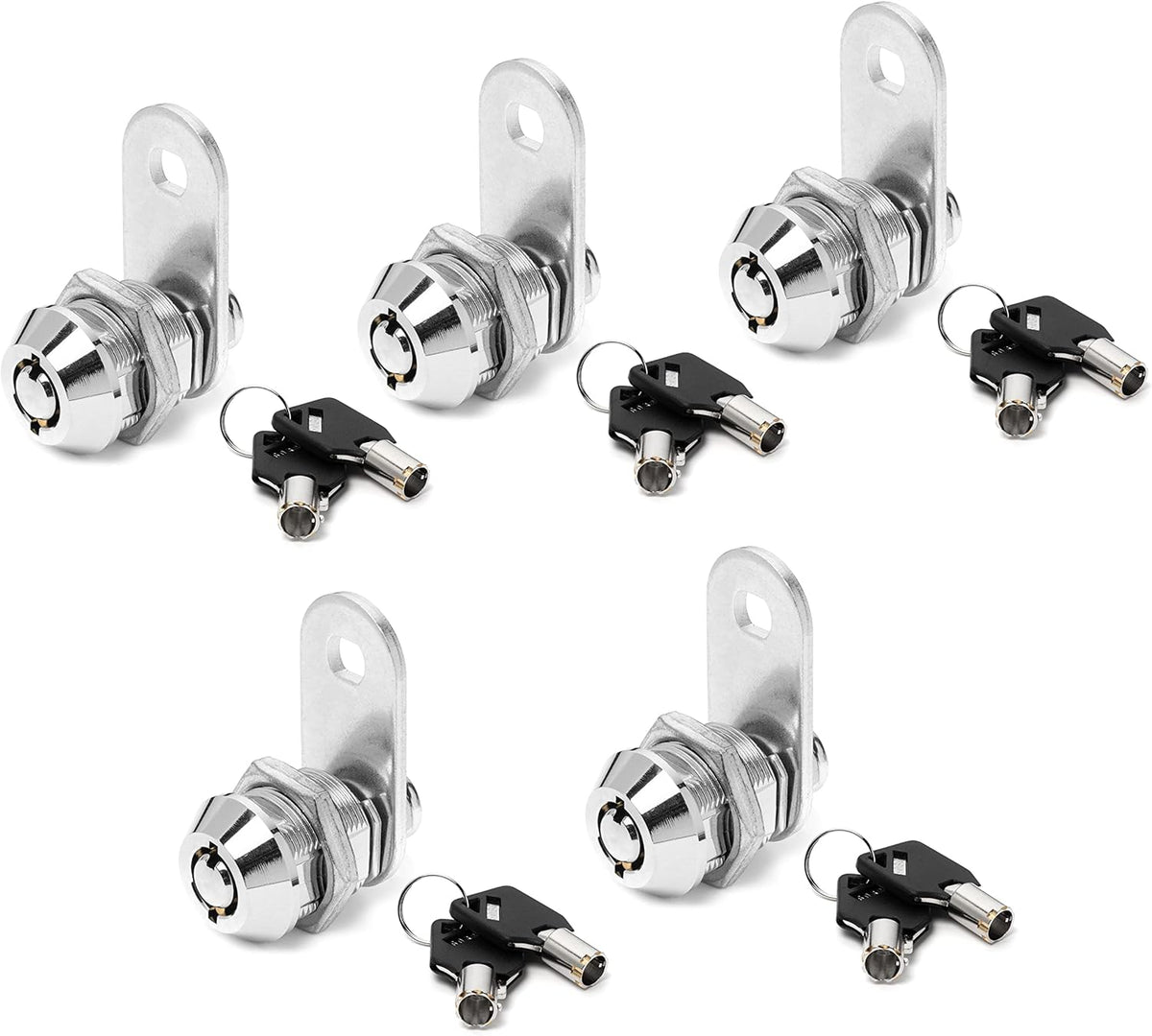 Chrome Tubular Cam Lock (Pack of 5, 5/8 Inch 90°) G99533