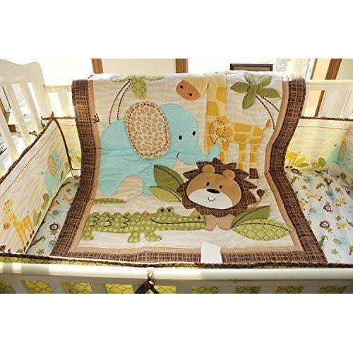 7 Pieces Nursery Crib Bedding Set with Bumper W7815