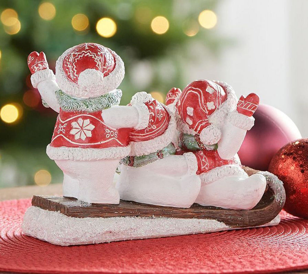Snowman Friends Riding Sled N7318
