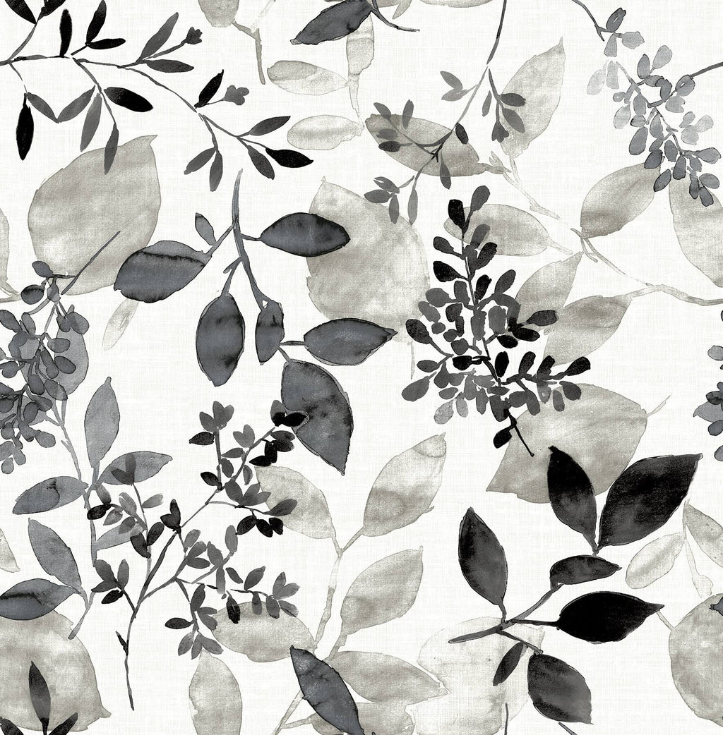 Black Botanical Wallpaper A774032