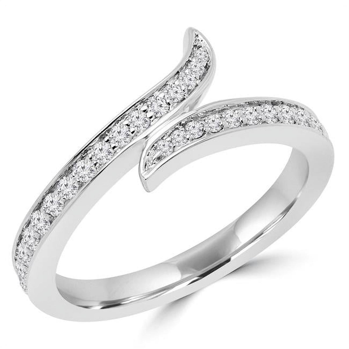 0.33 CTW Round Diamond Semi-Eternity Wedding Band Ring in 14K White Gold W83679