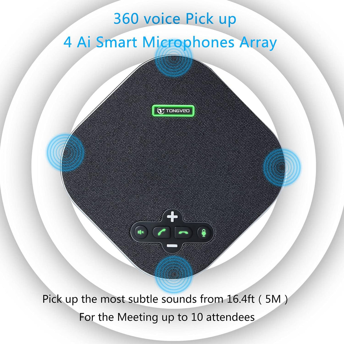 Wireless Speakerphone Conference Speaker with 4 Mics M524373