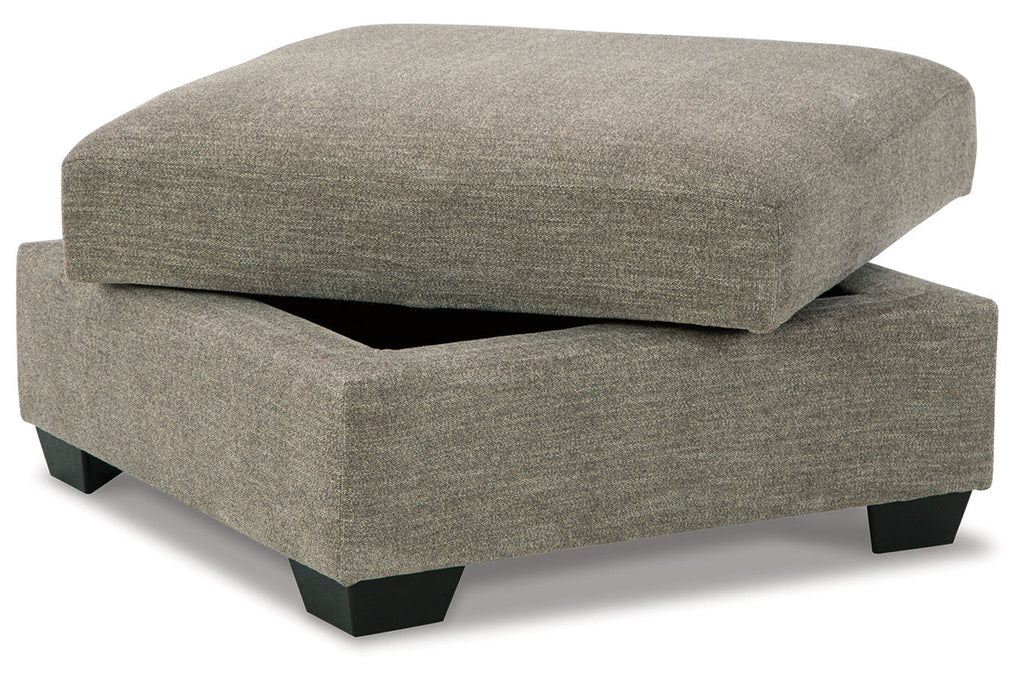 Fabric Ottoman with Storage in Gray & Black D737377