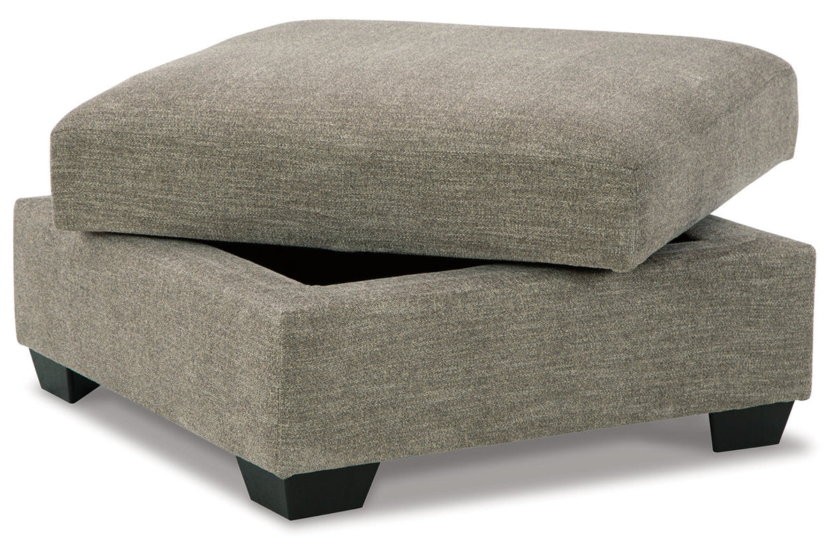 Fabric Ottoman with Storage in Gray & Black D737377