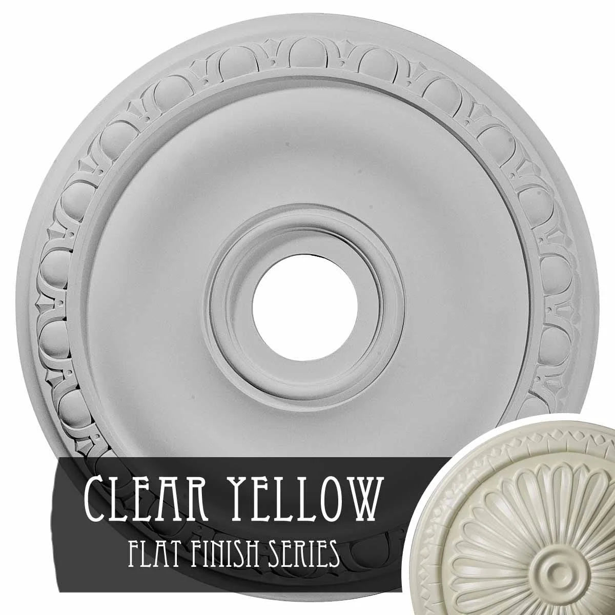 20x22OD x 3 5/8x22ID x 1x22P Ceiling Medallion, Hand-Painted Clear Yellow B884964