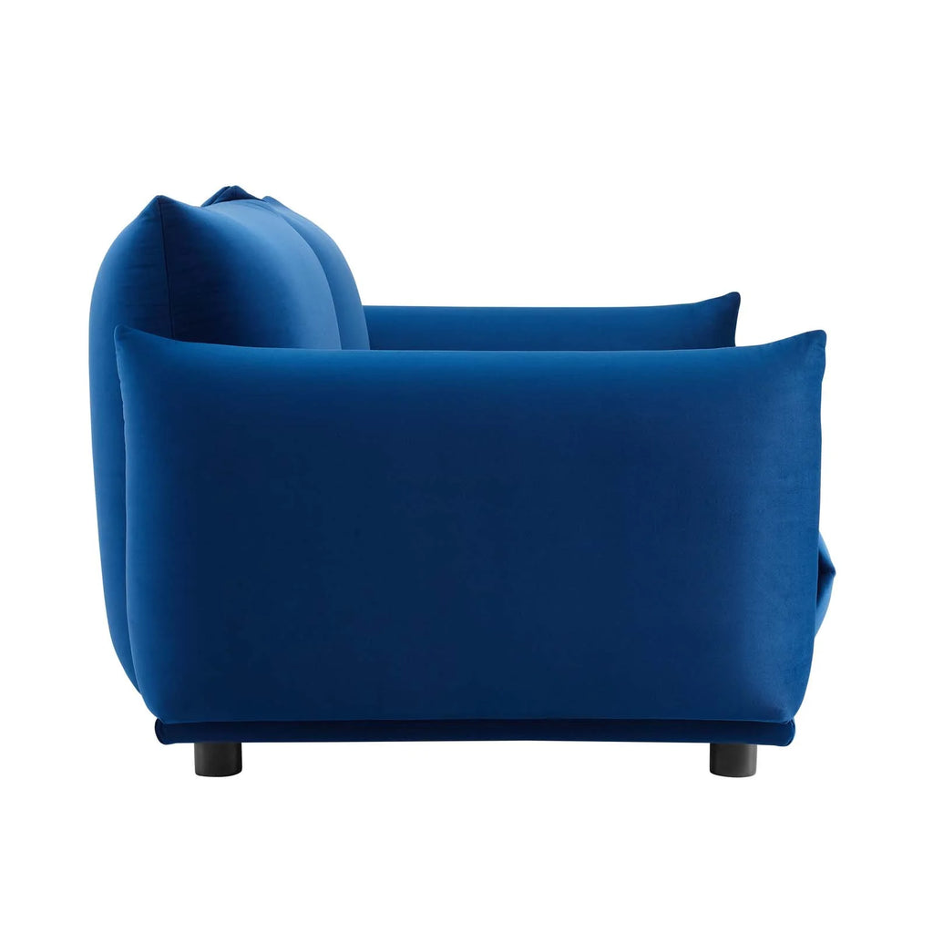 Navy Performance Velvet Loveseat Y9909