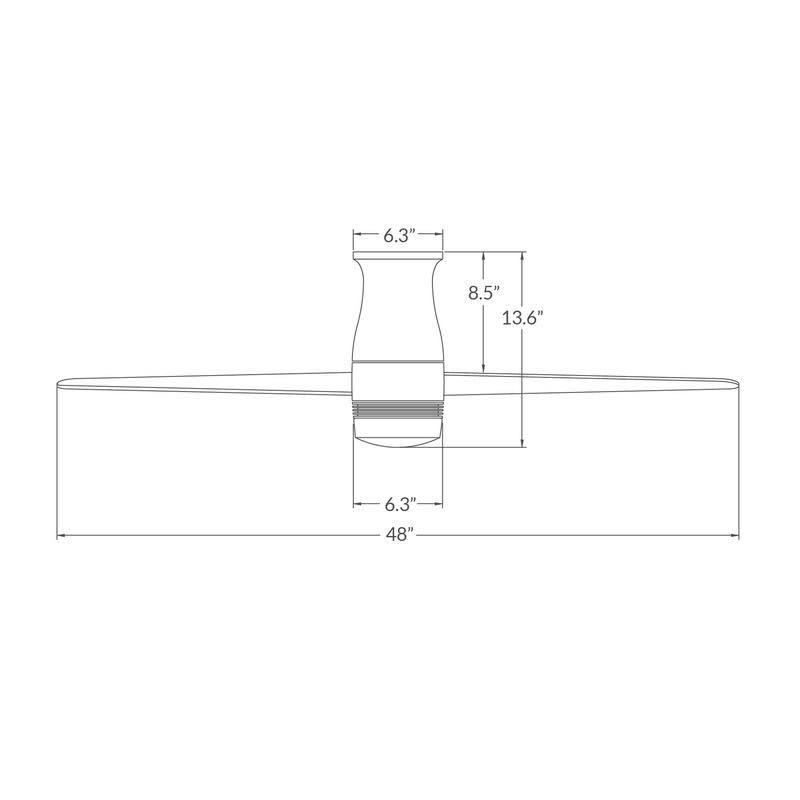 White/Brown Flush Mount DC Ceiling Fan Y516