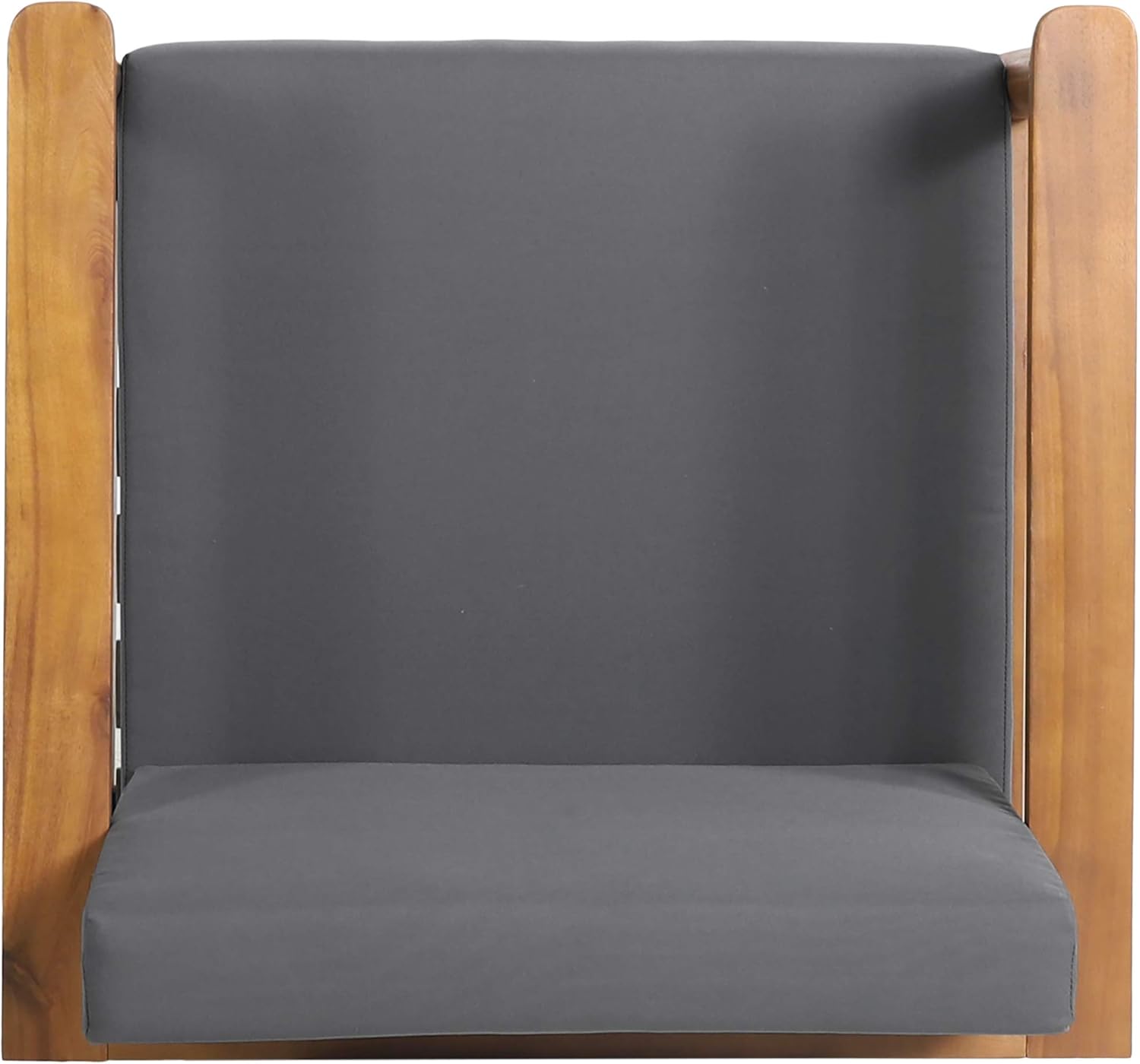 Outdoor Acacia Wood Club Chair Set of 2 Teak Dark Gray M103