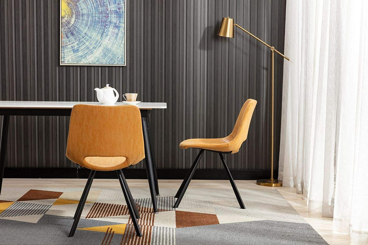 Synthetic Leather Upholstered Dining Chairs Set of 2 Pcs Counter Bar Chairs R6243