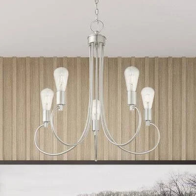 5 - Light Candle Style Chandelier Brushed Nickel H1742