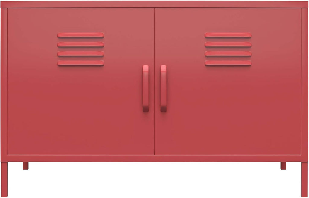 White 2 Door Metal Locker Accent Cabinet C145