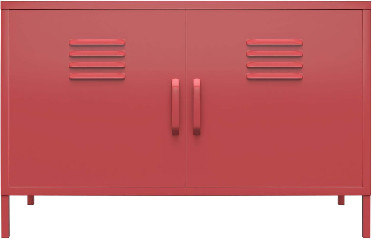 White 2 Door Metal Locker Accent Cabinet C145