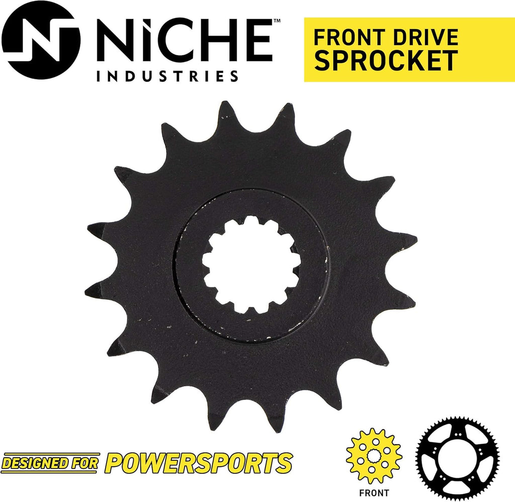 Drive Sprocket Chain Combo Front 16 Rear 46 Tooth 520NZ Standard 118 Link Pack of 2 X38139