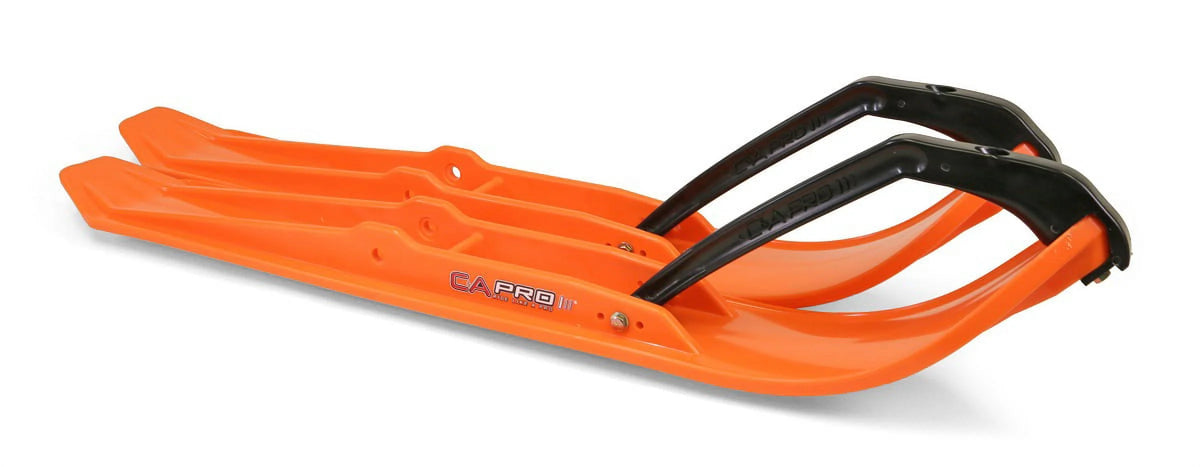 Orange XPT Snowmobile Skis with 8" Round Bars Complete Kit V594251