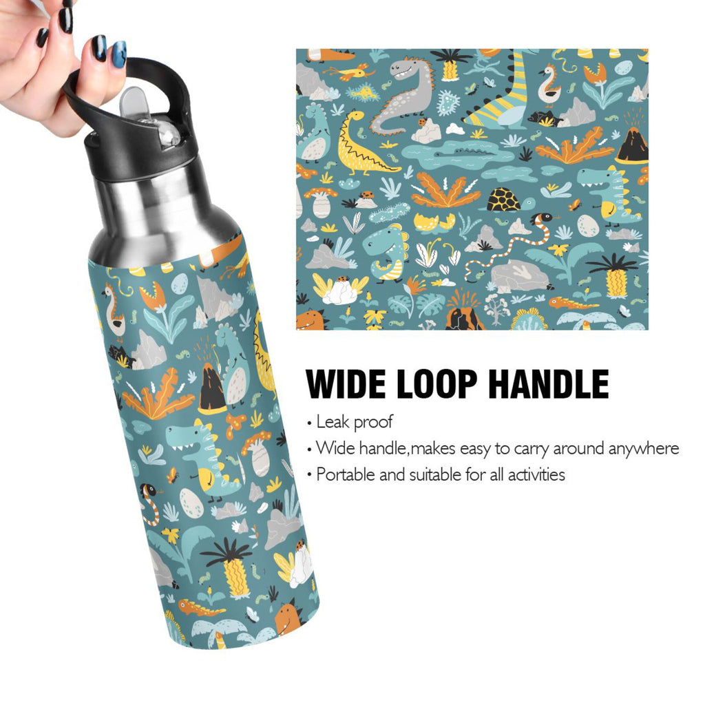 Green Stainless Steel Insulated Water Bottle with Straw Lid O4330