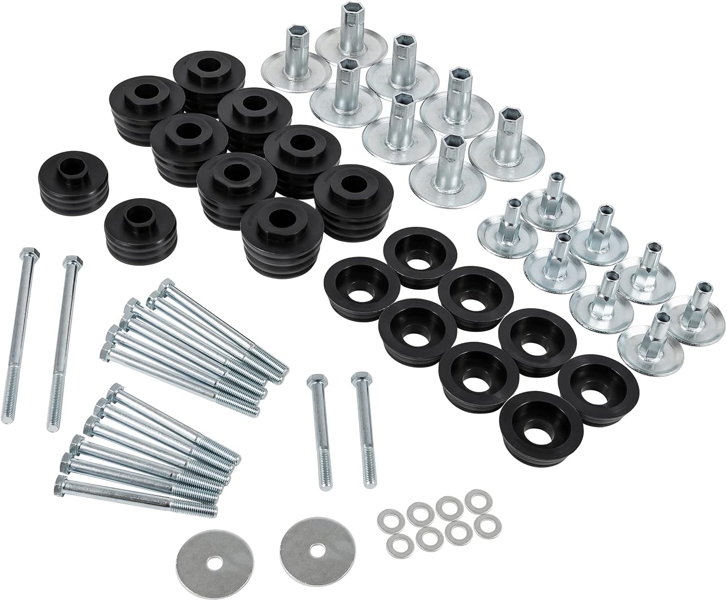 Polyurethane Body Mount Bushing Kit with Steel Sleeves and Hardware J225