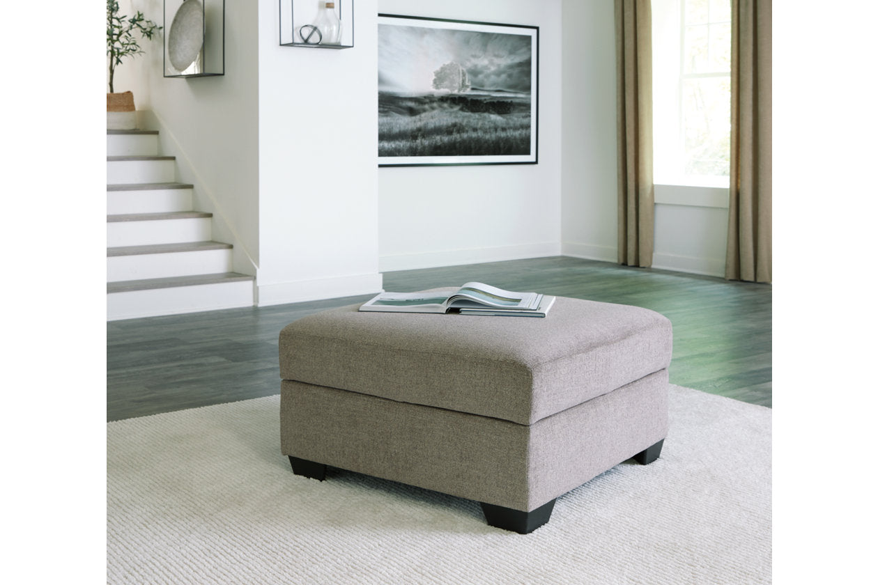 Fabric Ottoman with Storage in Gray & Black D737377