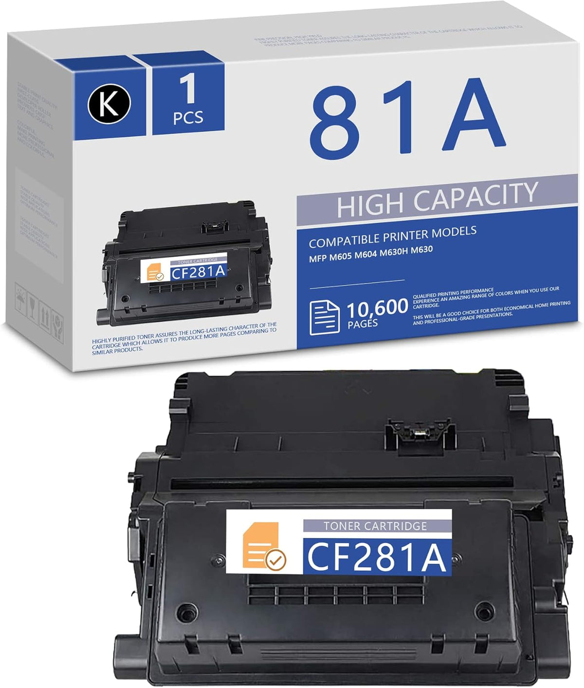 Compatible Toner Cartridge for HP 81A CF281A (Black, 1-Pack) E76450