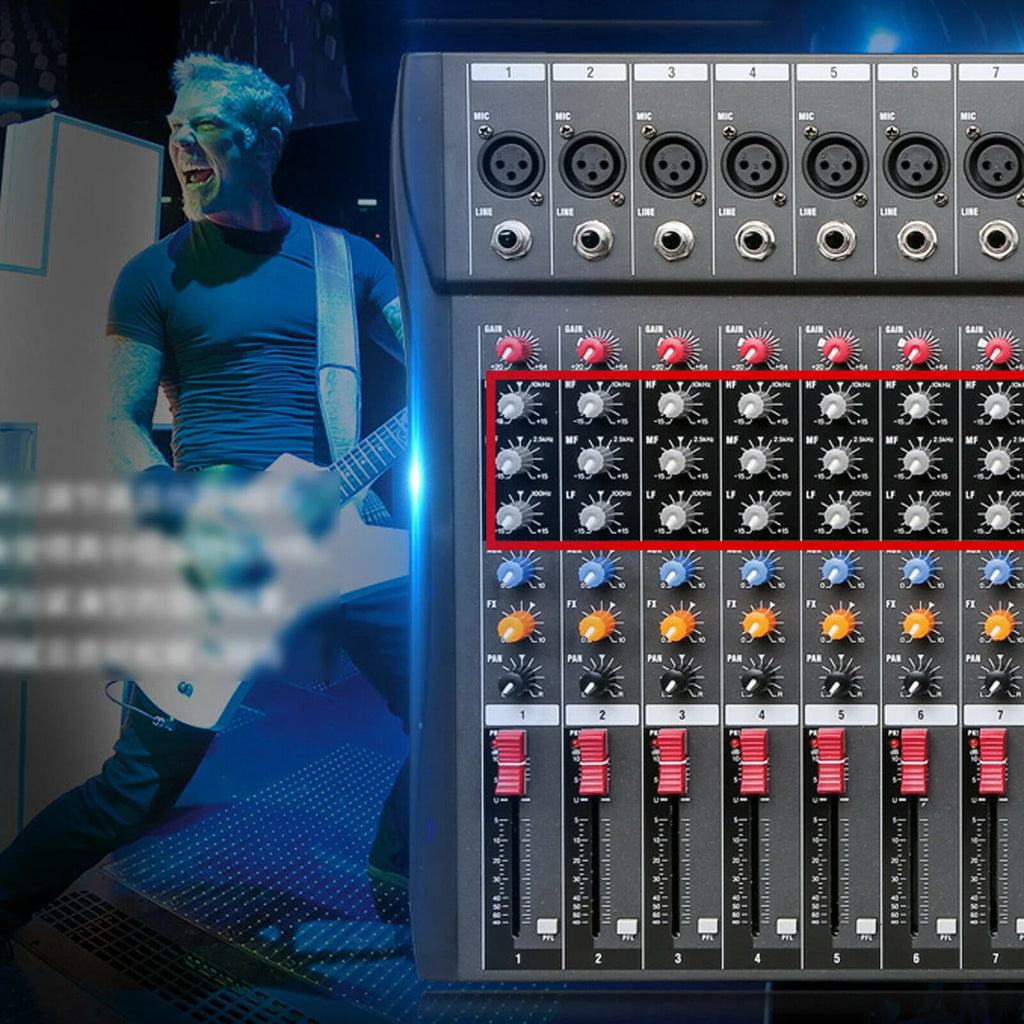 12 Channel Audio Mixer Bluetooth USB DJ Sound Mixing Console B731337