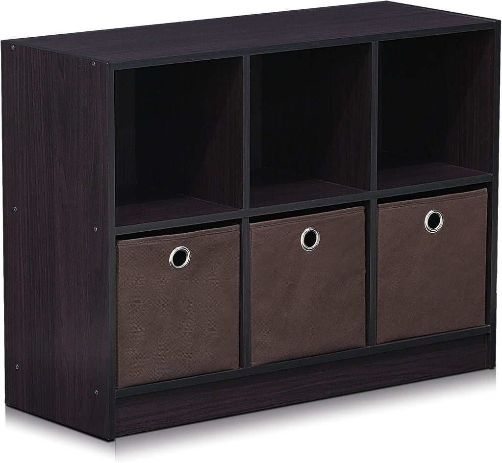White/Light Blue Bookcase Storage Shelves P715
