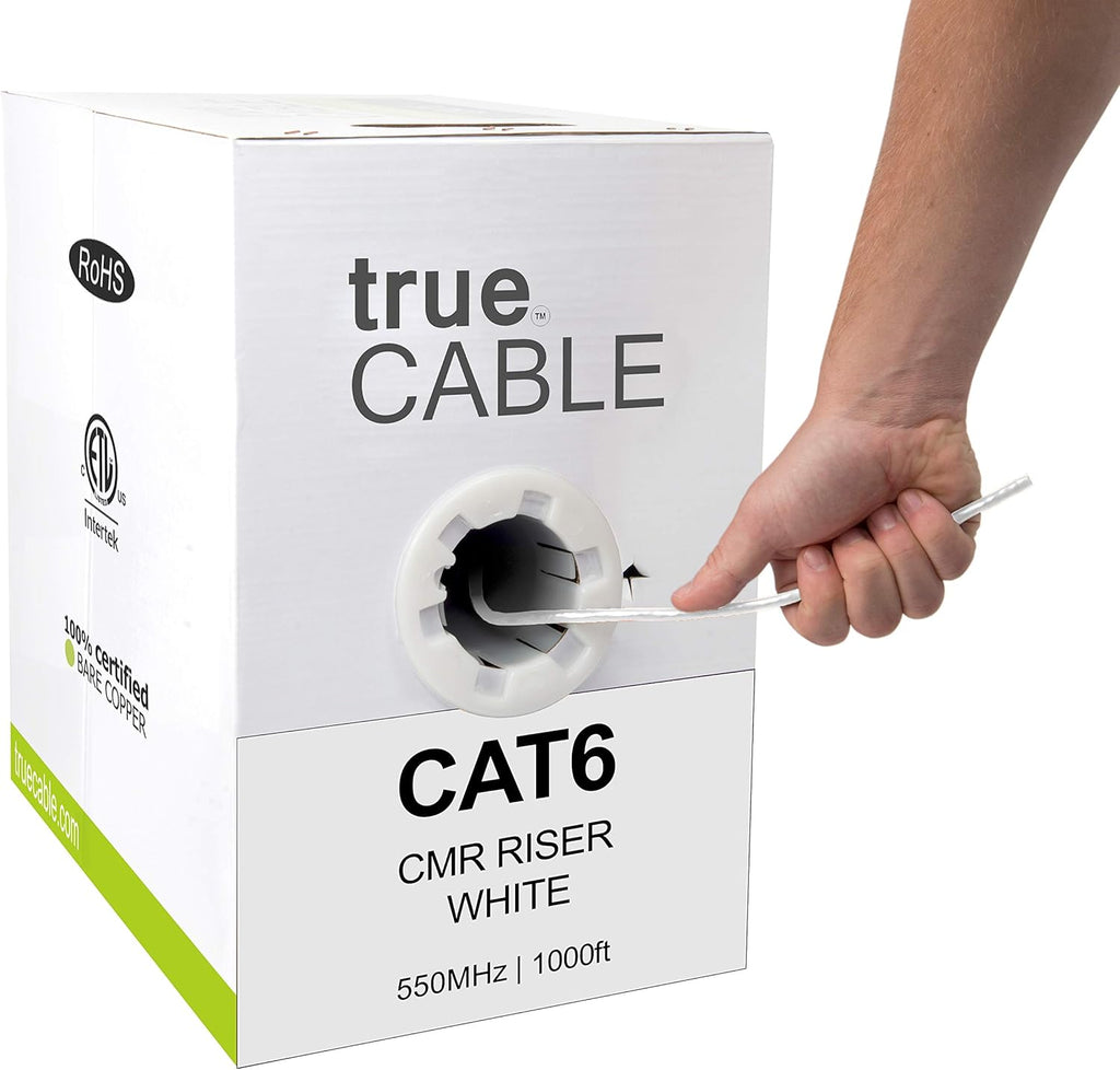 1000ft Yellow 23AWG 4 Pair Solid Bare Copper Bulk Ethernet Cable I390