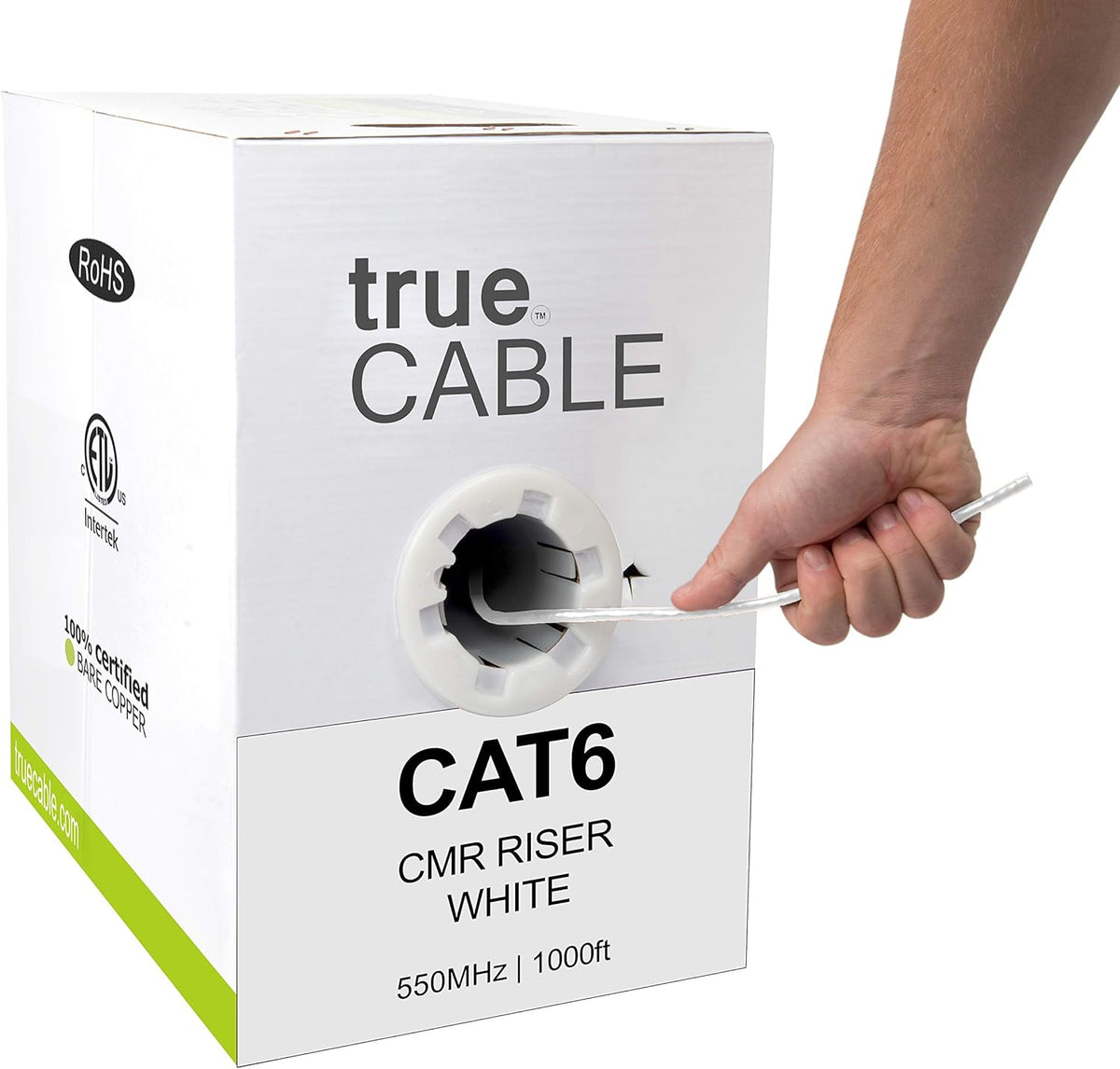 1000ft Yellow 23AWG 4 Pair Solid Bare Copper Bulk Ethernet Cable I390