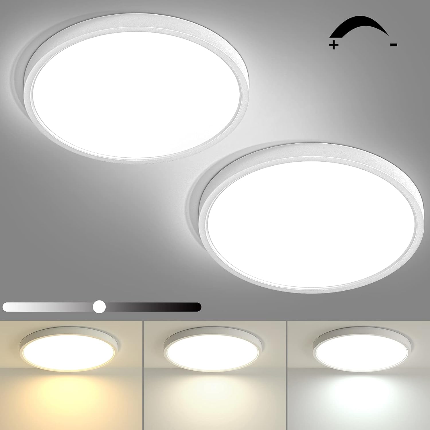 2 Pack Dimmable 12inch Flush Mount LED Ceiling Light O8731