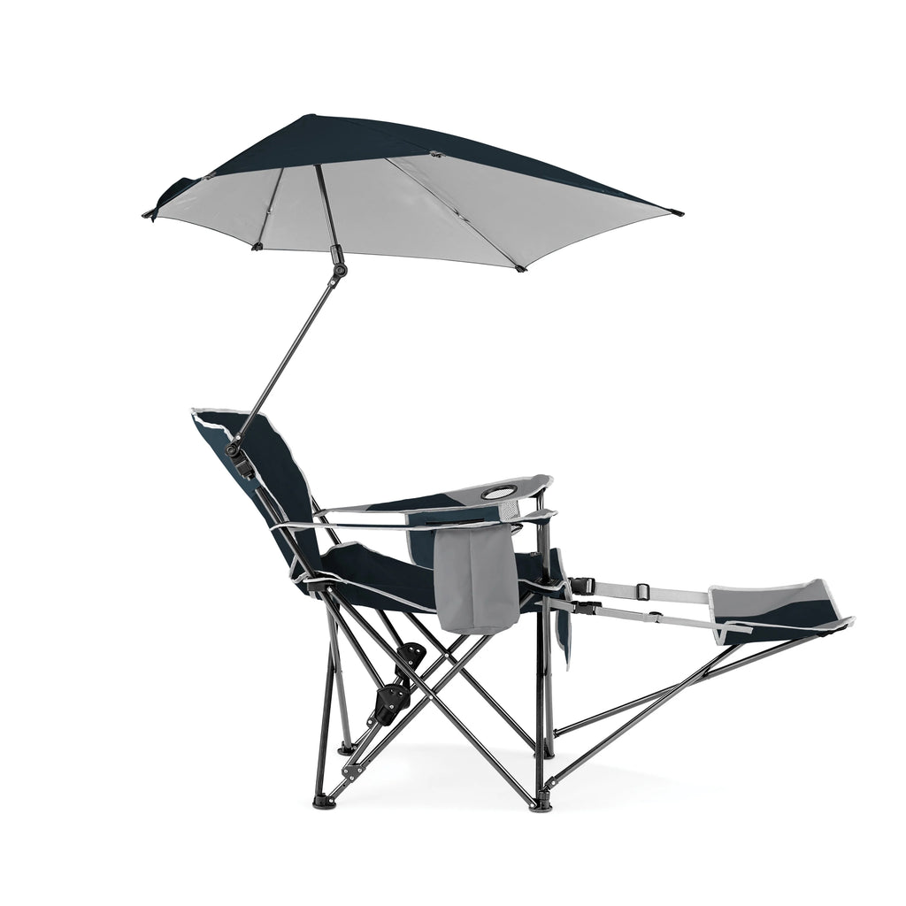 Blue Camping Chair with Clamp-On Sun Shade Y860867
