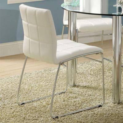 White Leatherette Side Chair Set of 2 B1706