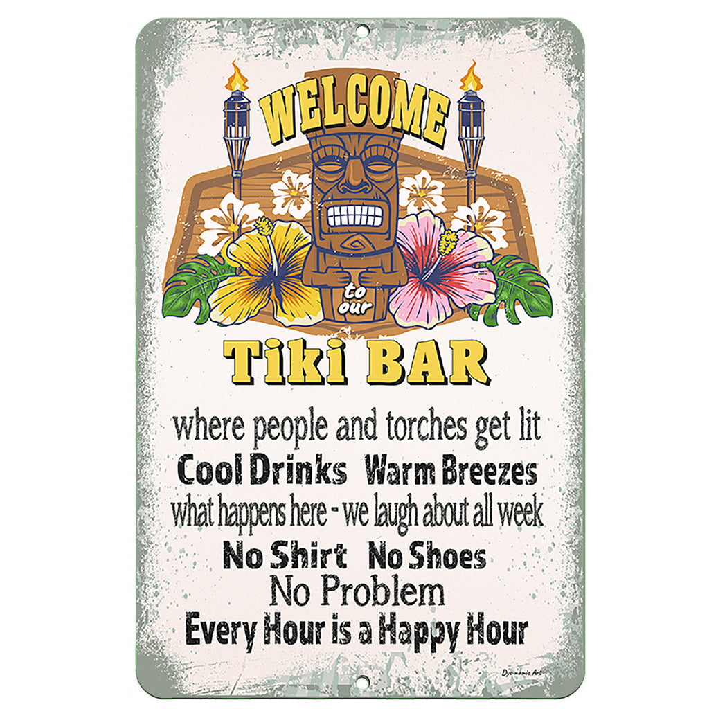 Beige 12"x18" Metal Sign V668