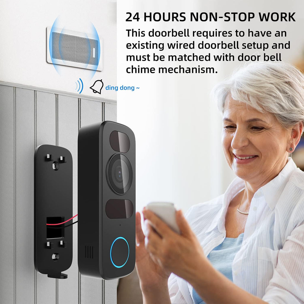 Wired Video Doorbell Camera with 2-Way Audio P935967