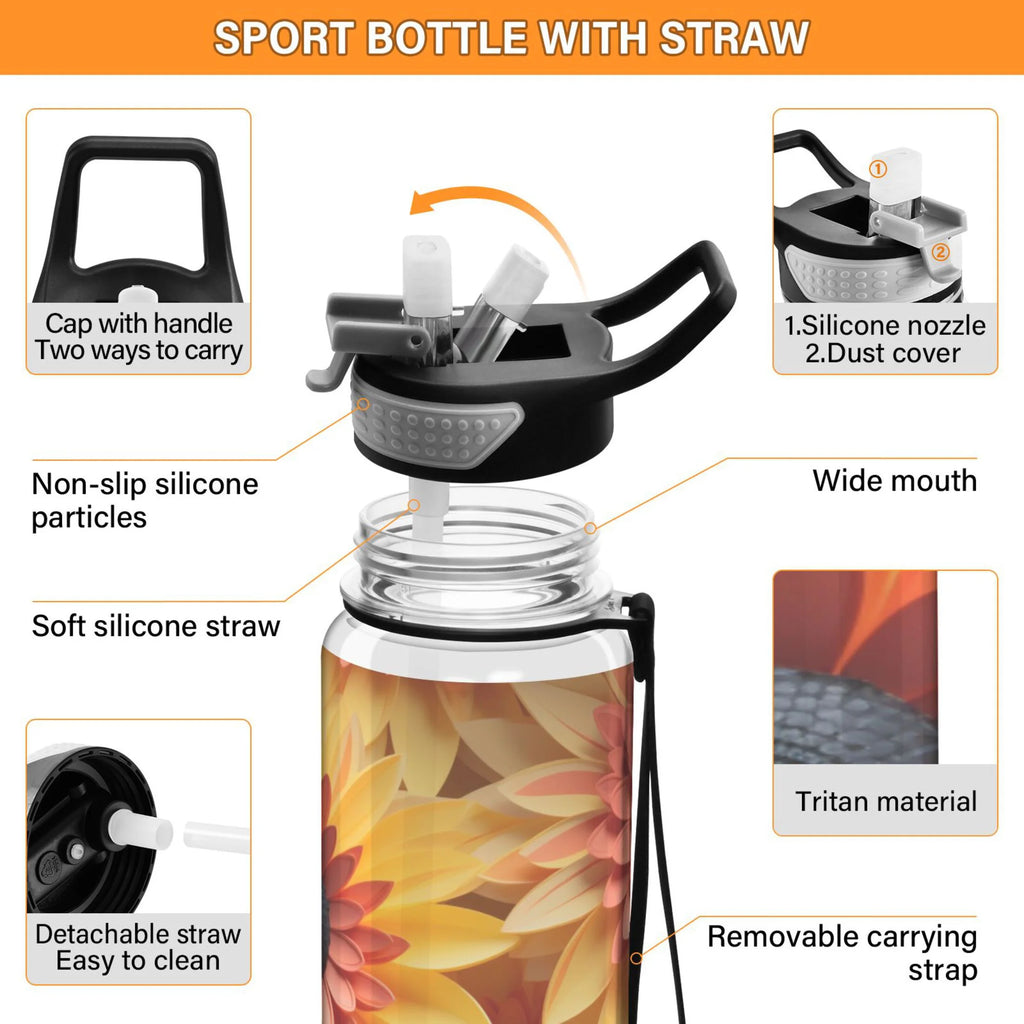 Yellow 32oz Tritan Water Bottle with Straw R9931
